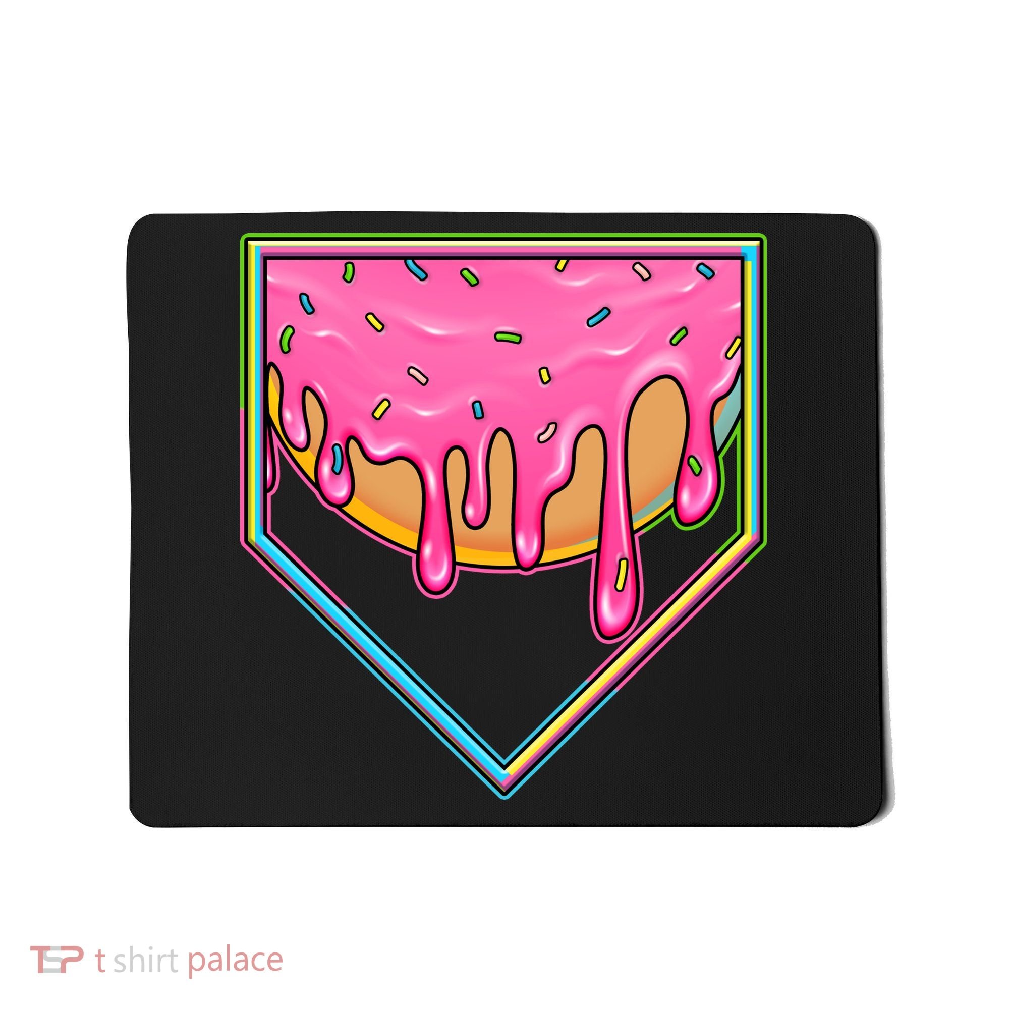 Dripping Pink Frosting Donut Baseball Diamond Home Plate Mousepad