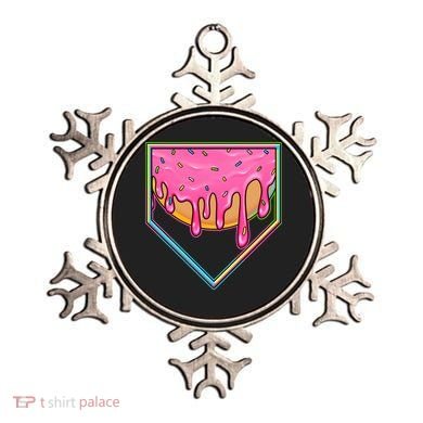Dripping Pink Frosting Donut Baseball Diamond Home Plate Ornament
