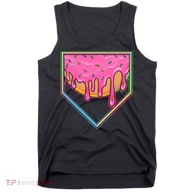 Dripping Pink Frosting Donut Baseball Diamond Home Plate Tank Top