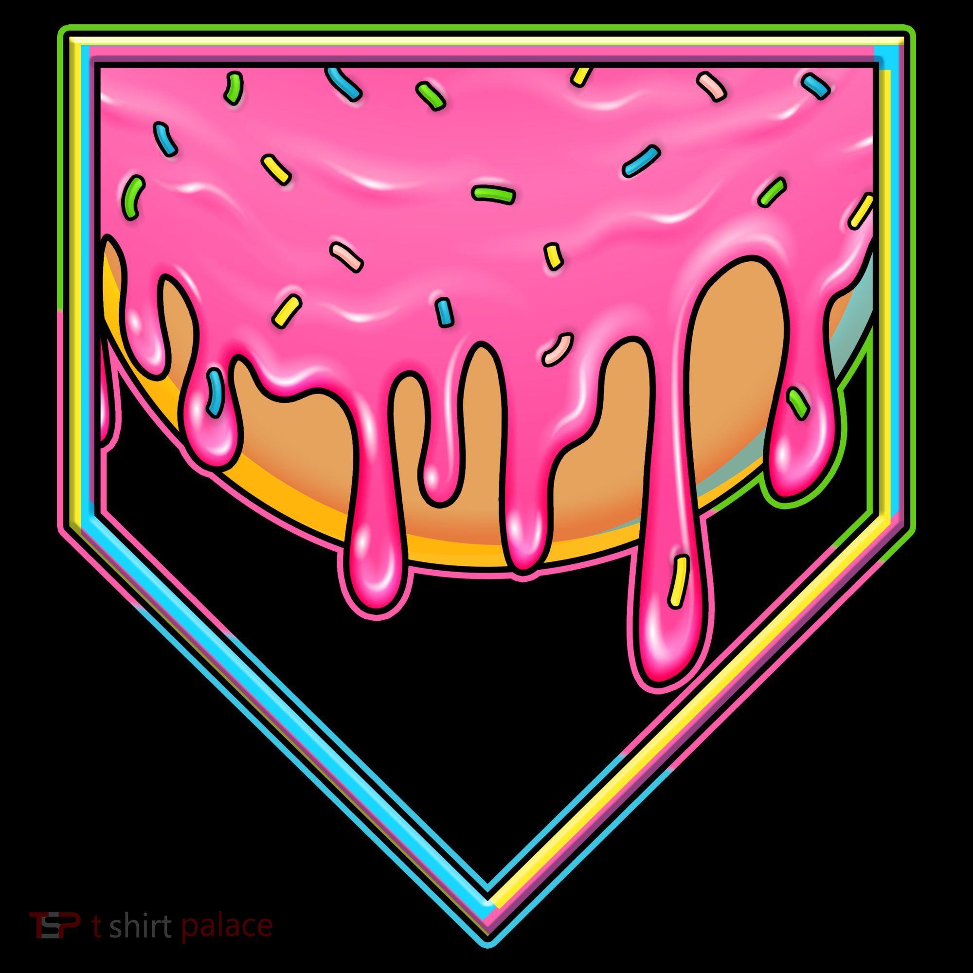 Dripping Pink Frosting Donut Baseball Diamond Home Plate Tank Top