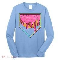 Dripping Pink Frosting Donut Baseball Diamond Home Plate Long Sleeve Shirt thumb 0