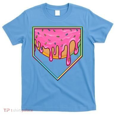 Dripping Pink Frosting Donut Baseball Diamond Home Plate T-Shirt
