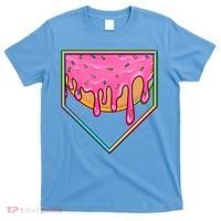 Dripping Pink Frosting Donut Baseball Diamond Home Plate T-Shirt thumb 0
