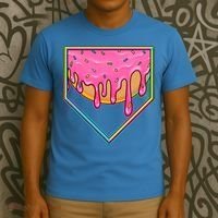 Dripping Pink Frosting Donut Baseball Diamond Home Plate T-Shirt thumb 3