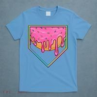Dripping Pink Frosting Donut Baseball Diamond Home Plate T-Shirt thumb 4