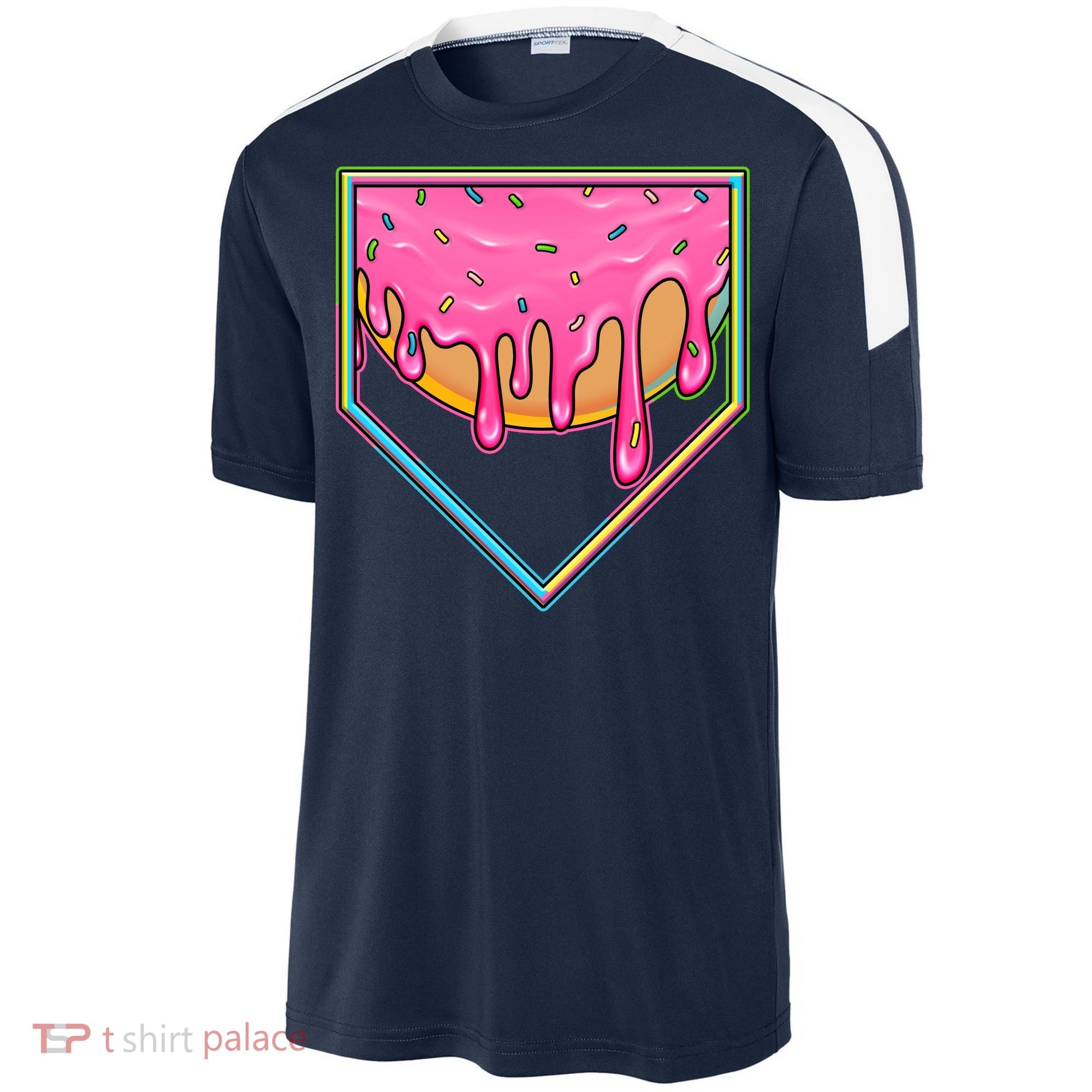 Dripping Pink Frosting Donut Baseball Diamond Home Plate Sport-Tek Competitor United Soccer Jersey