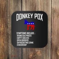 Donkey Pox Funny Symptoms Political Anti Biden Coaster thumb 0