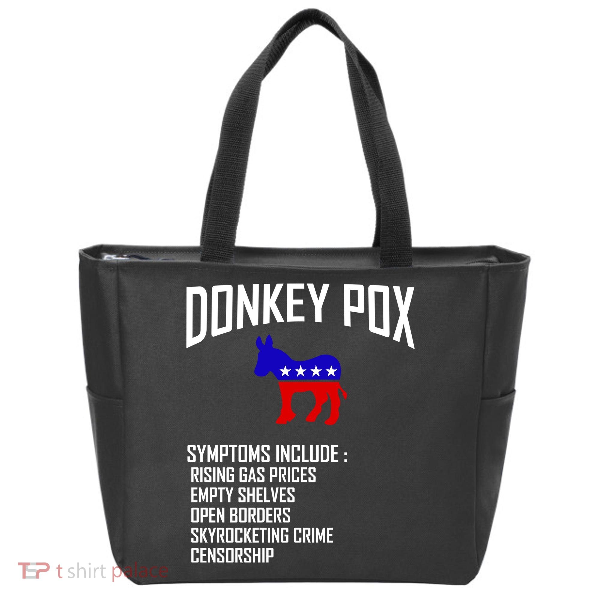 Donkey Pox Funny Symptoms Political Anti Biden Tote Bag
