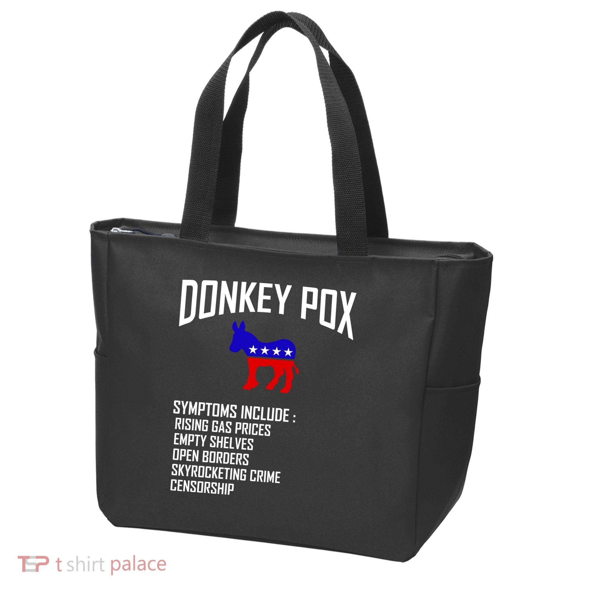 Donkey Pox Funny Symptoms Political Anti Biden Tote Bag