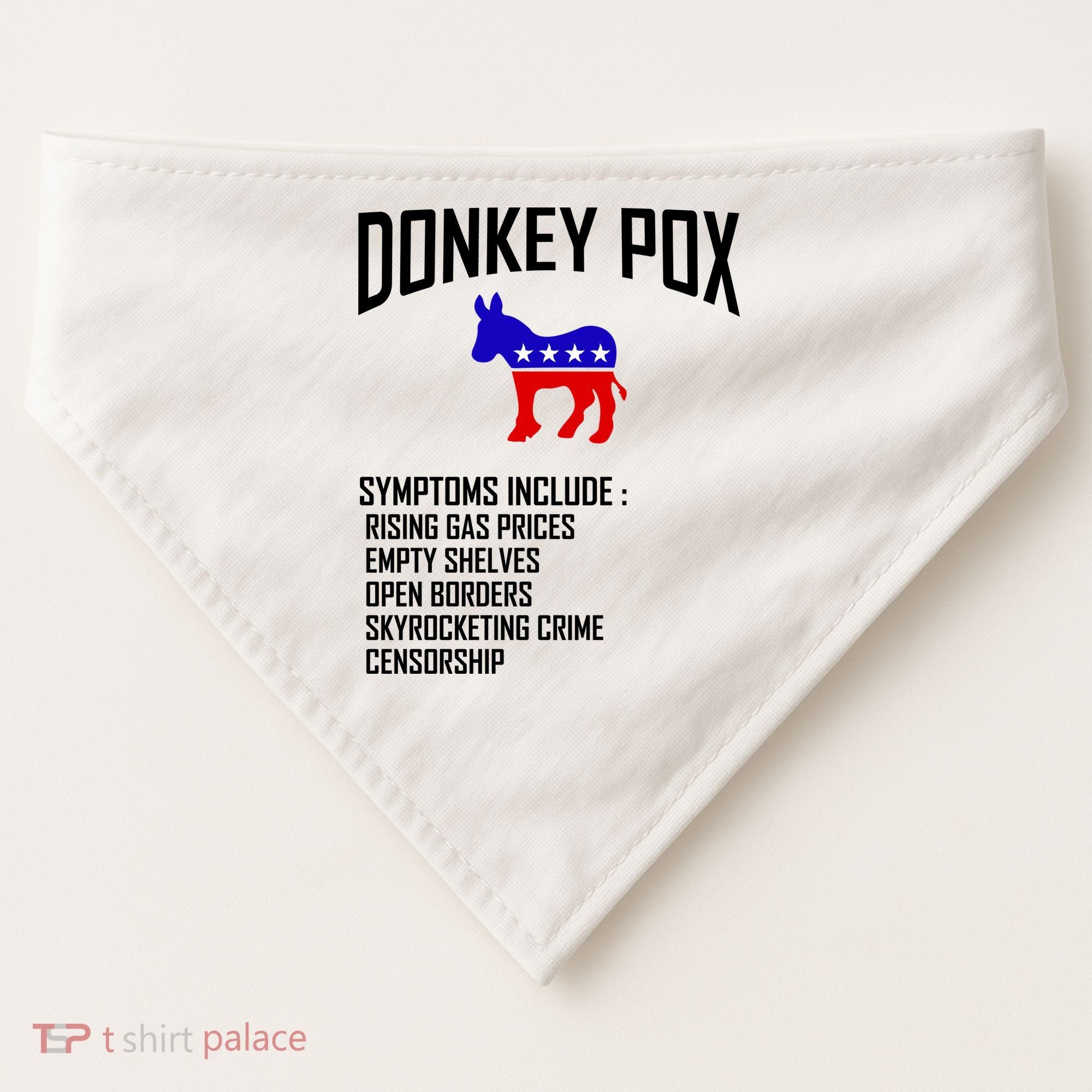 Donkey Pox Funny Symptoms Political Anti Biden USA-Made Doggie Bandana