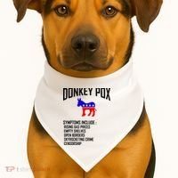 Donkey Pox Funny Symptoms Political Anti Biden USA-Made Doggie Bandana thumb 1