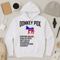 Donkey Pox Funny Symptoms Political Anti Biden Hoodie thumb 3