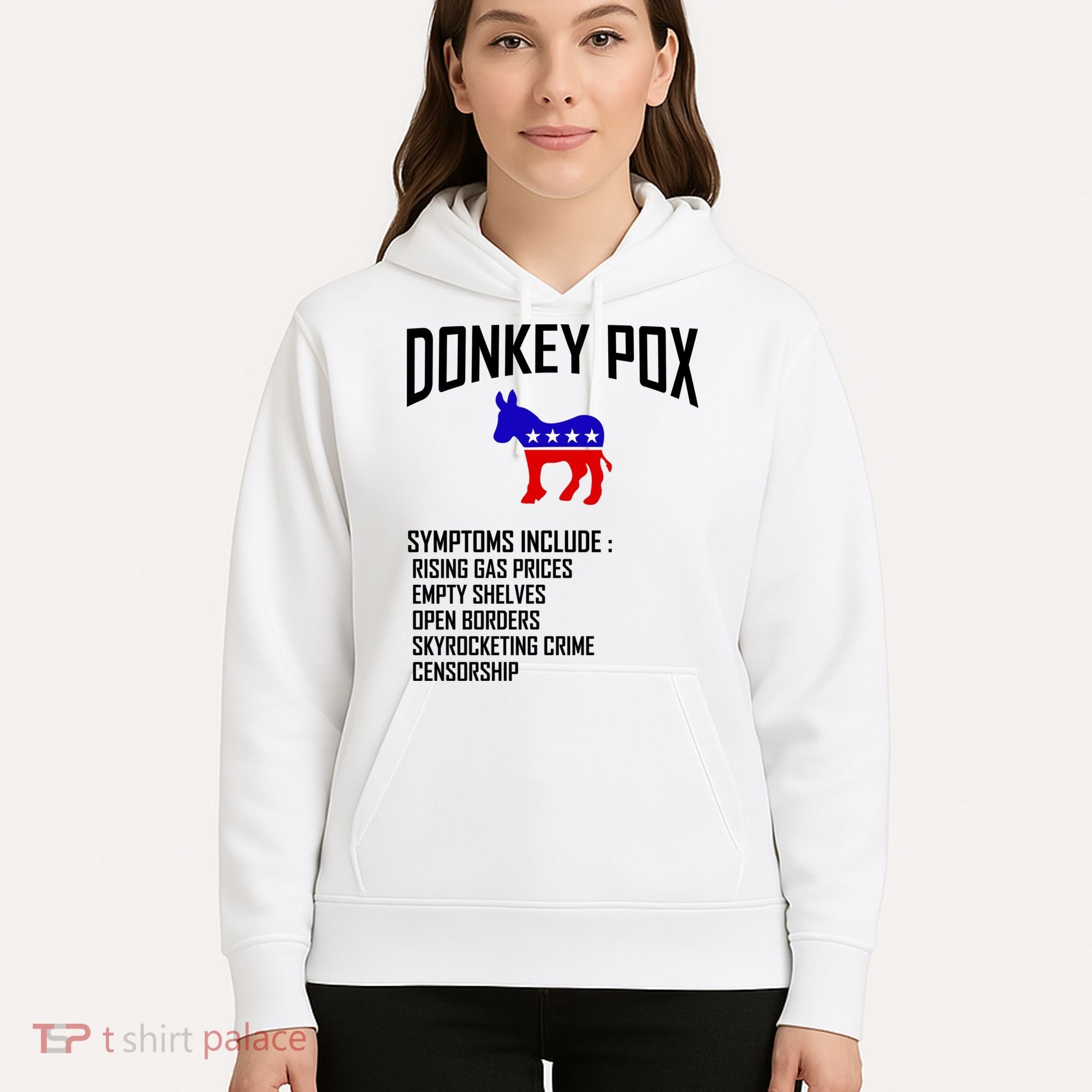 Donkey Pox Funny Symptoms Political Anti Biden Hoodie