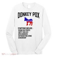 Donkey Pox Funny Symptoms Political Anti Biden Long Sleeve Shirt thumb 0