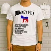 Donkey Pox Funny Symptoms Political Anti Biden T-Shirt thumb 6