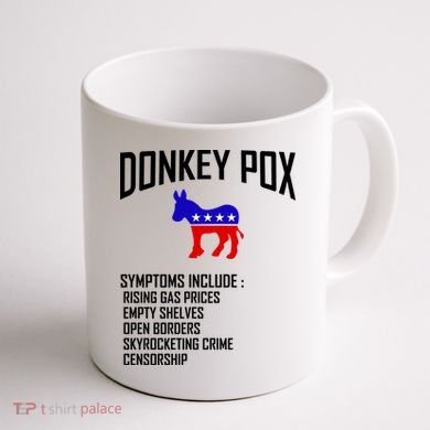 Donkey Pox Funny Symptoms Political Anti Biden Coffee Mug back