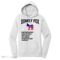 Donkey Pox Funny Symptoms Political Anti Biden Women's Hoodie thumb 0