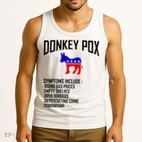 Donkey Pox Funny Symptoms Political Anti Biden Tank Top thumb 3