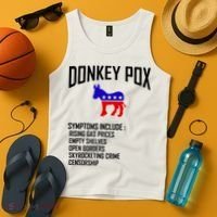 Donkey Pox Funny Symptoms Political Anti Biden Tank Top thumb 4
