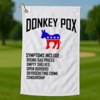 Donkey Pox Funny Symptoms Political Anti Biden Golf Towel thumb 1