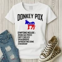 Donkey Pox Funny Symptoms Political Anti Biden Women's T-Shirt thumb 3