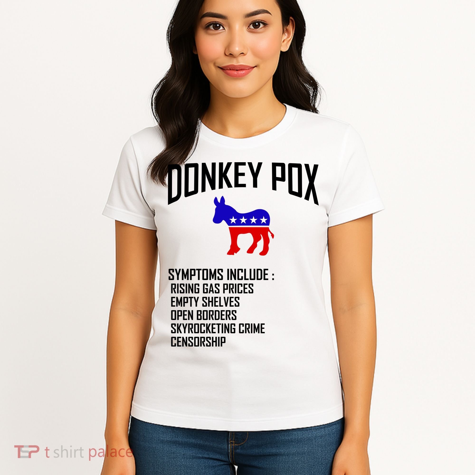 Donkey Pox Funny Symptoms Political Anti Biden Women's T-Shirt