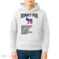 Donkey Pox Funny Symptoms Political Anti Biden Kids Hoodie thumb 4