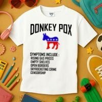 Donkey Pox Funny Symptoms Political Anti Biden Kids T-Shirt thumb 3