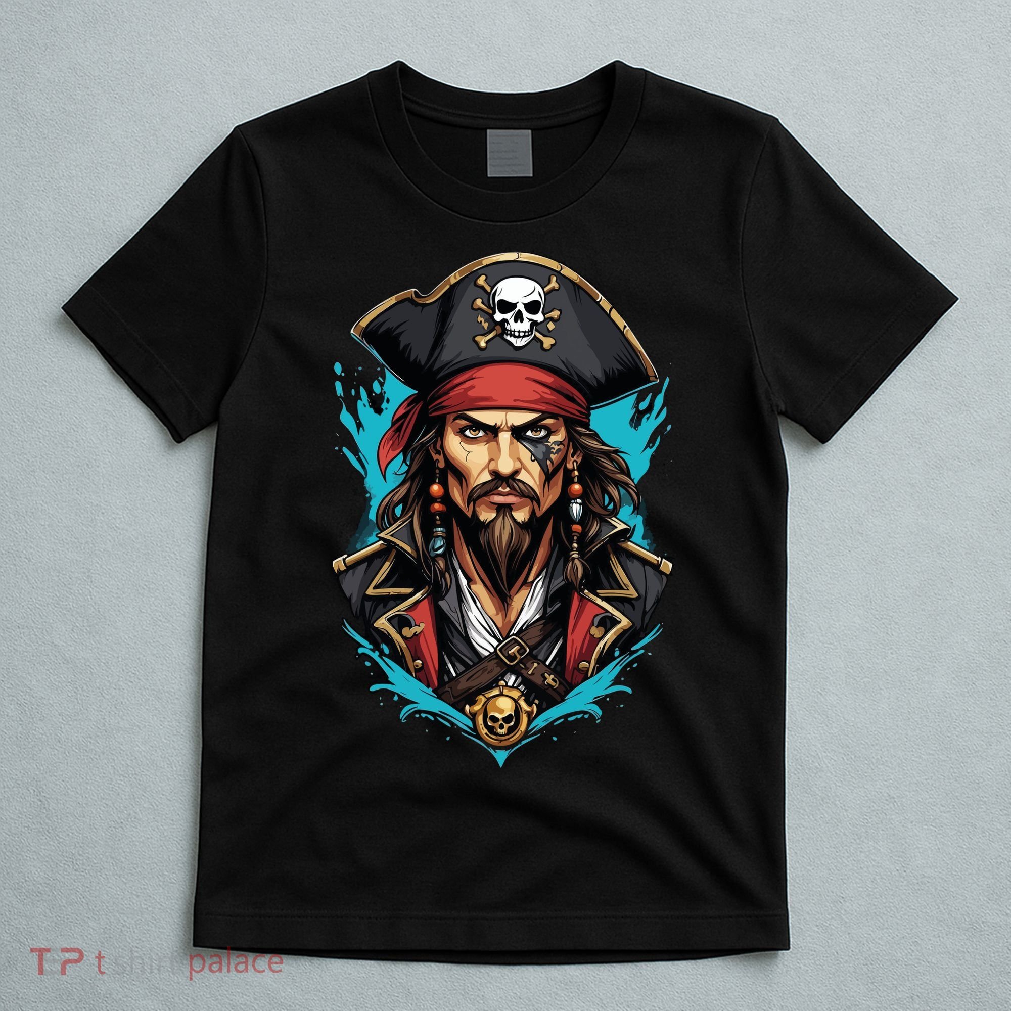 Detailed Pirate Face T-Shirt