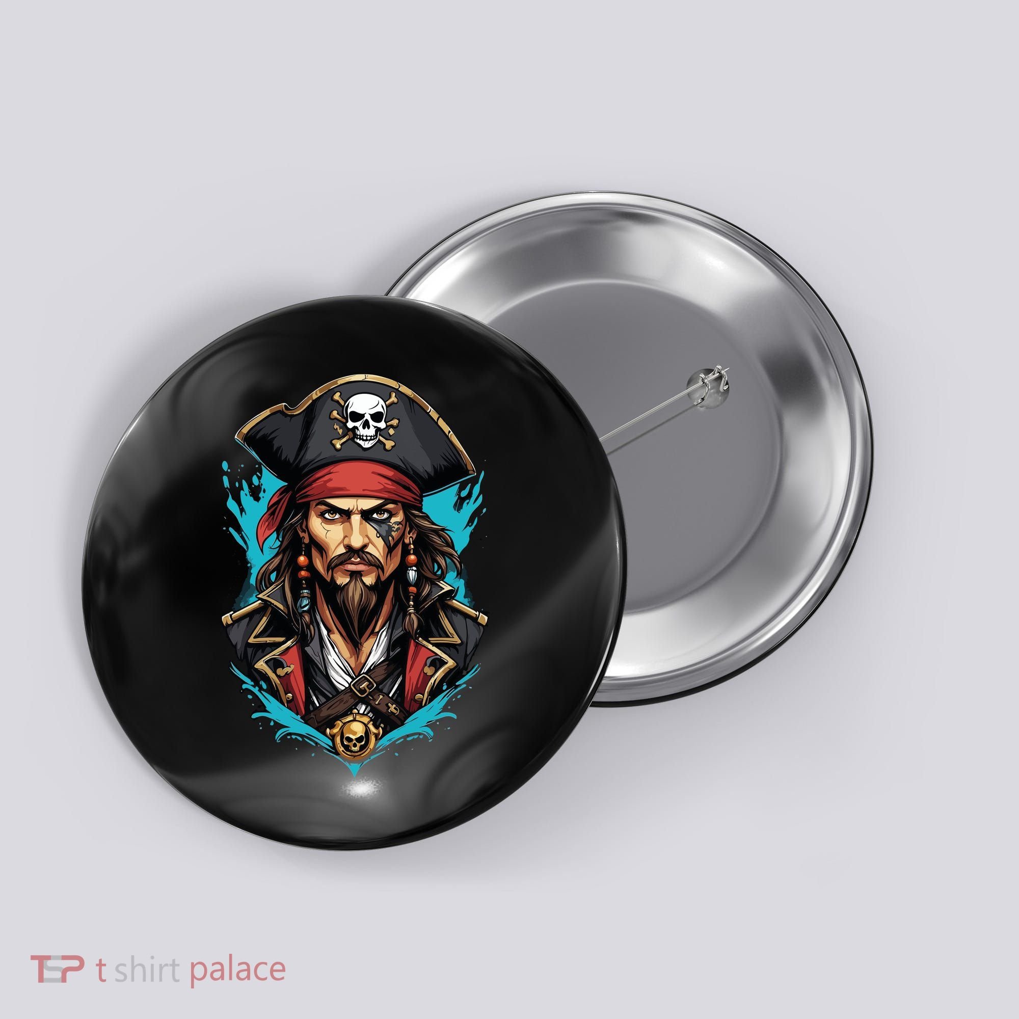 Detailed Pirate Face Button