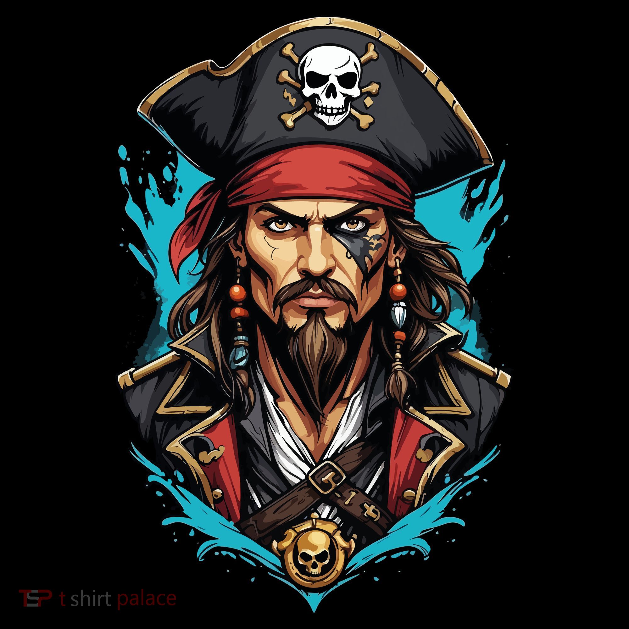Detailed Pirate Face Pajama Set