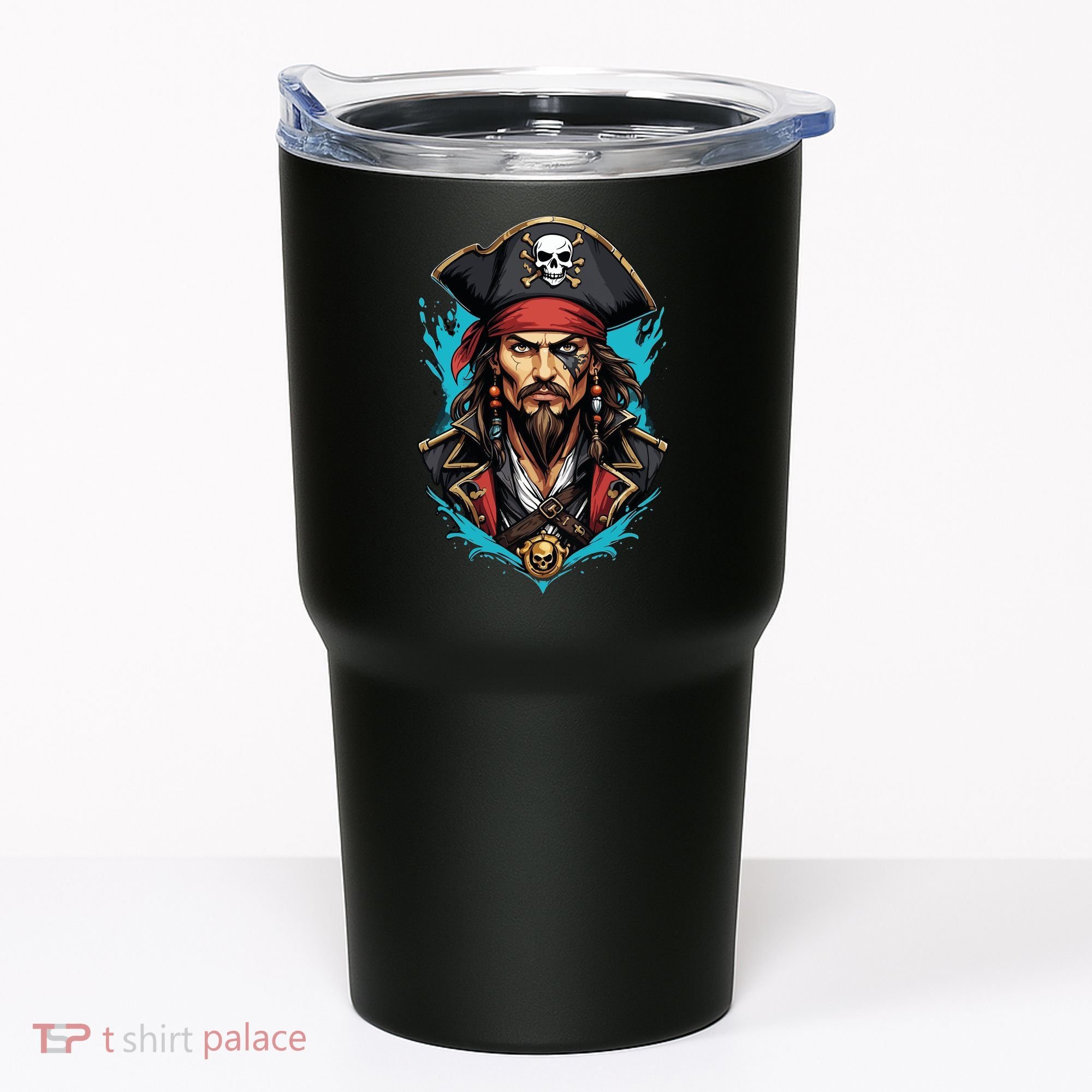 Detailed Pirate Face Tumbler