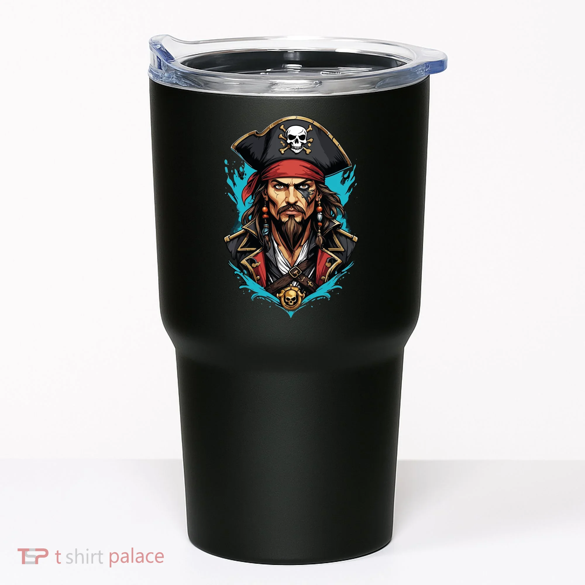 Detailed Pirate Face Tumbler
