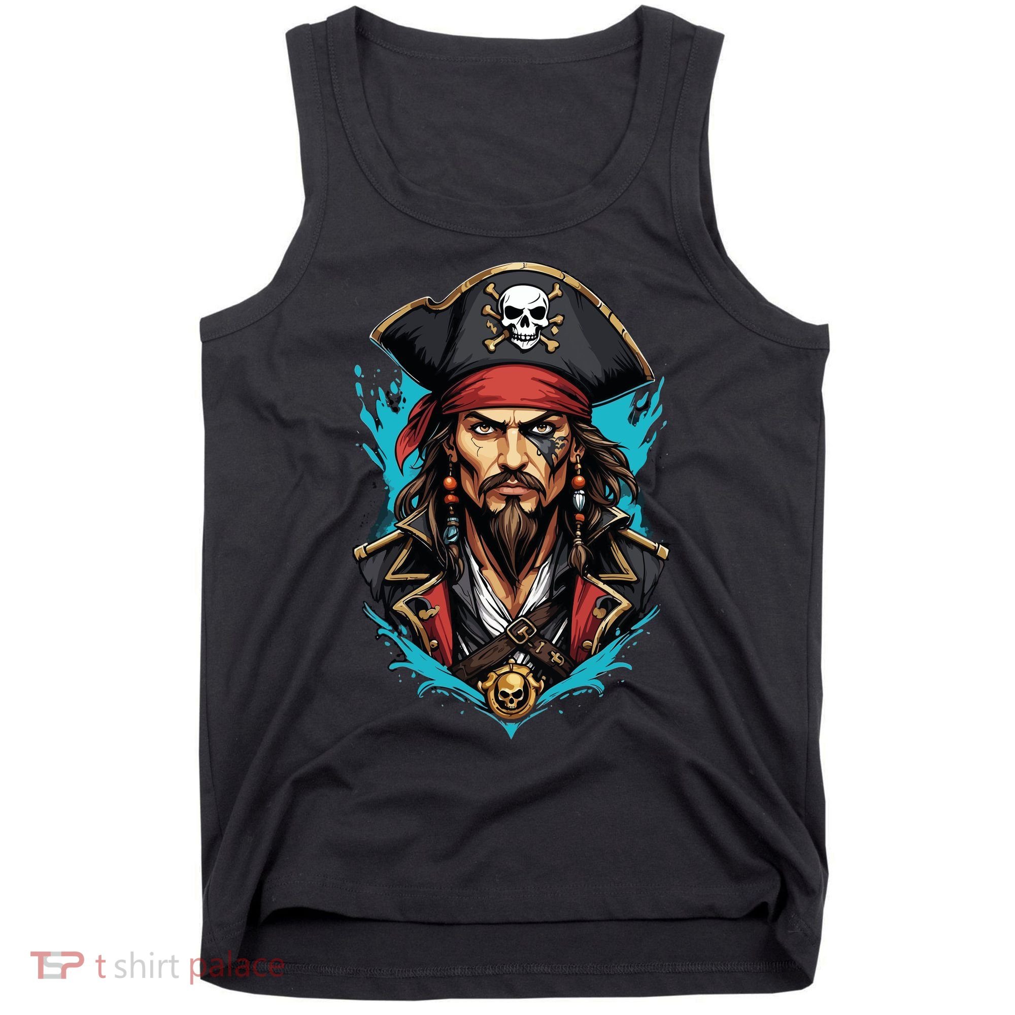 Detailed Pirate Face Tank Top