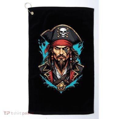 Detailed Pirate Face Golf Towel