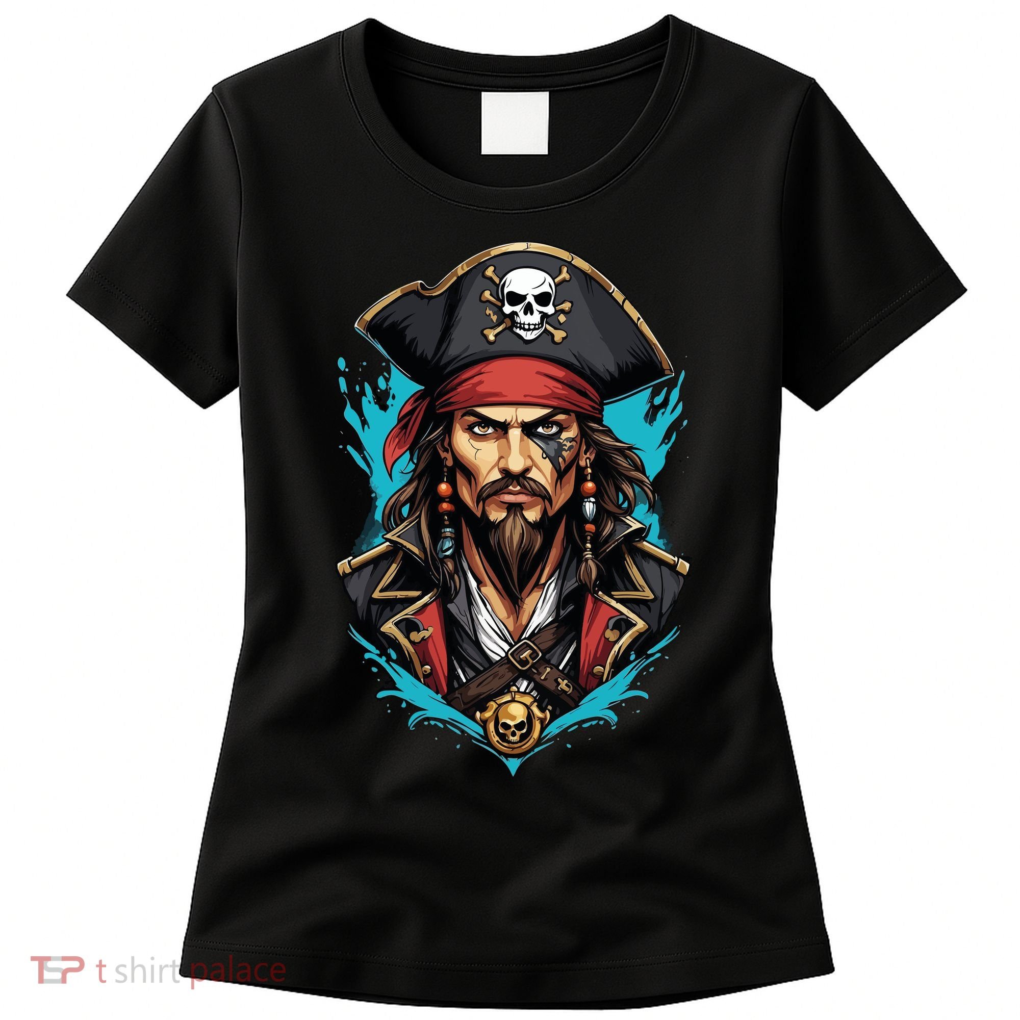 Detailed Pirate Face Women's T-Shirt