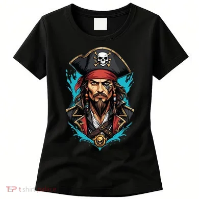 Detailed Pirate Face Women's T-Shirt