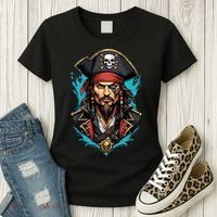 Detailed Pirate Face Women's T-Shirt thumb 3