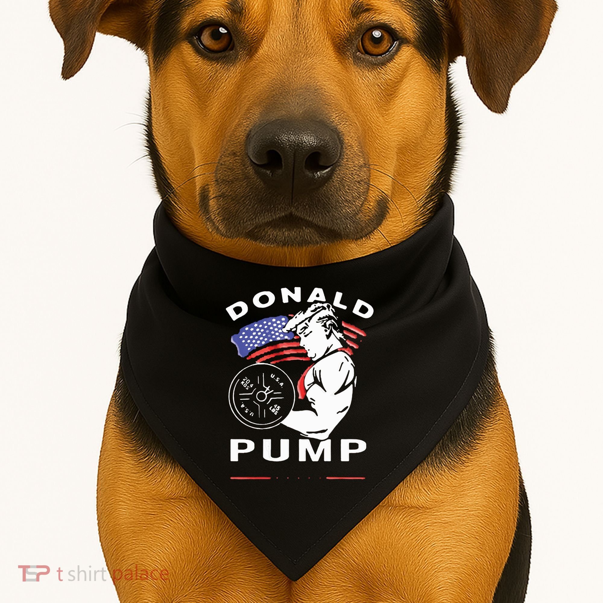 Donald Pump Gym Bodybuilder And Weightlifting USA-Made Doggie Bandana