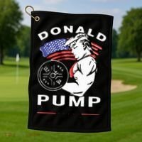 Donald Pump Gym Bodybuilder And Weightlifting Golf Towel thumb 1