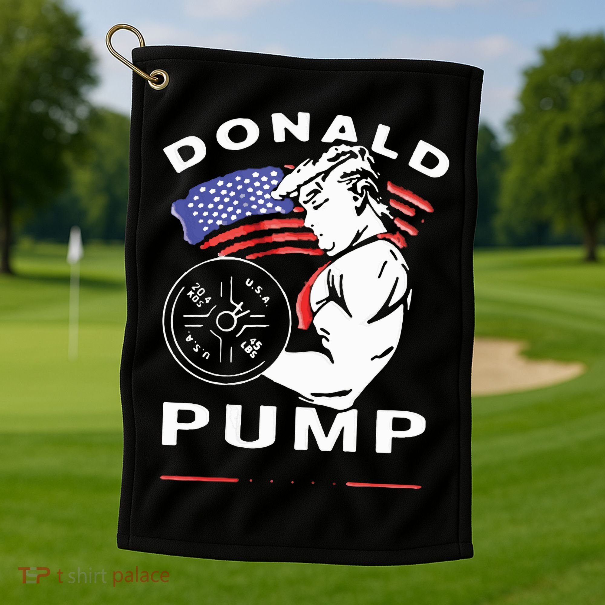 Donald Pump Gym Bodybuilder And Weightlifting Golf Towel