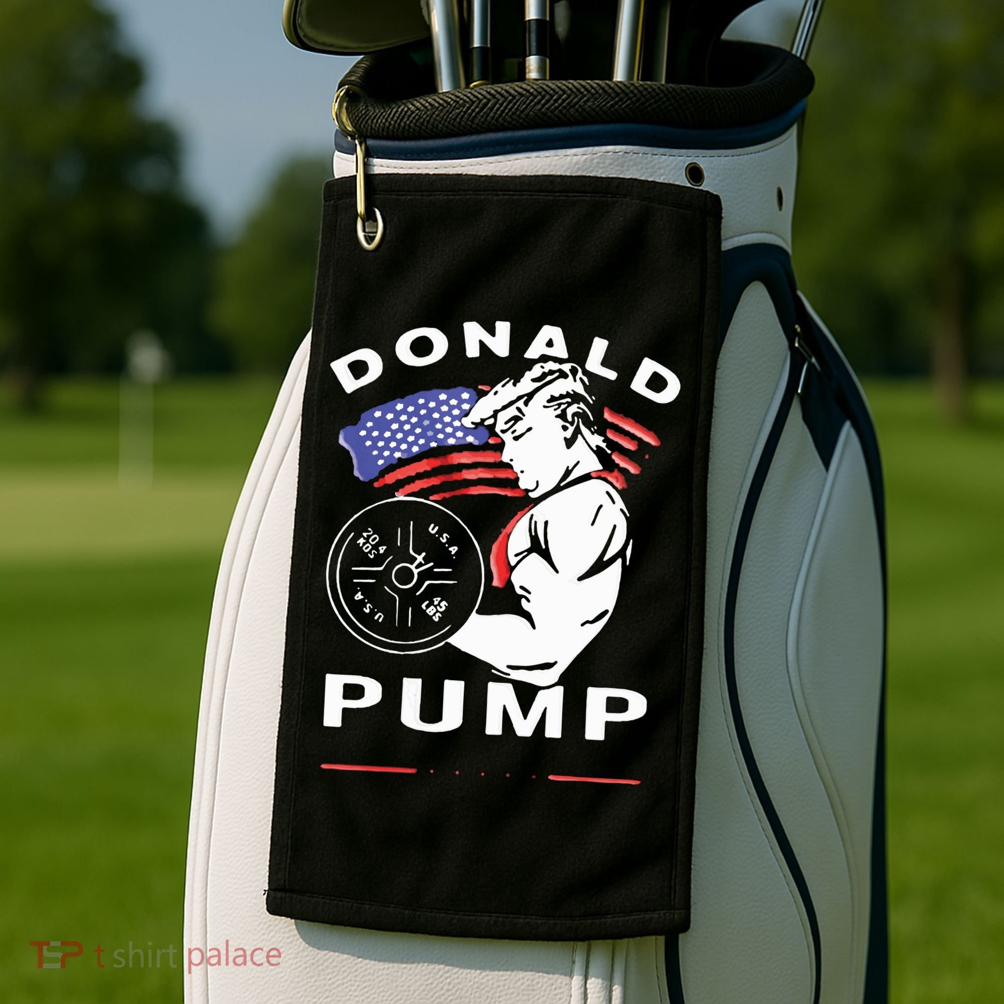 Donald Pump Gym Bodybuilder And Weightlifting Golf Towel