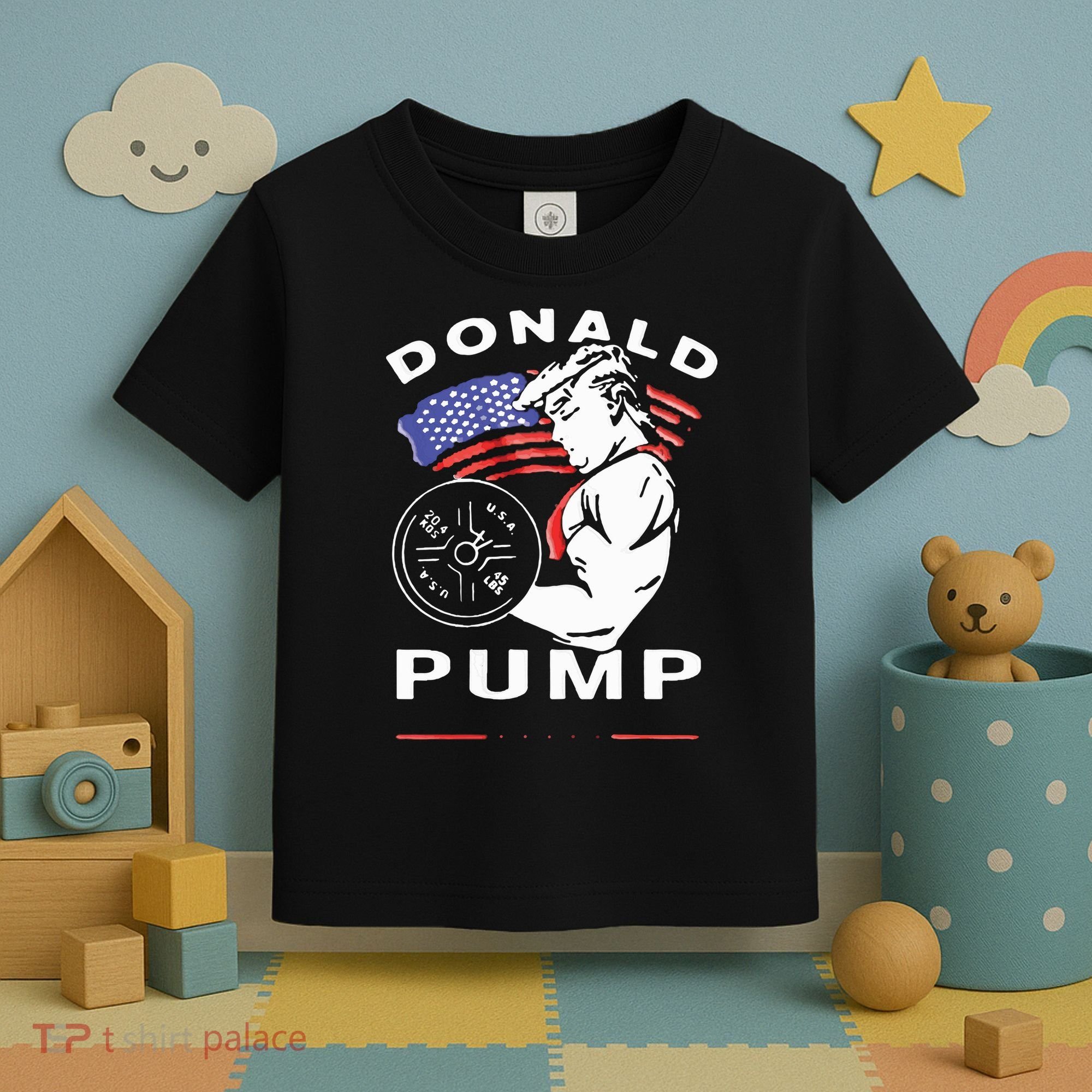 Donald Pump Gym Bodybuilder And Weightlifting Toddler T-Shirt