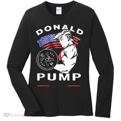 Donald Pump Gym Bodybuilder And Weightlifting Women's Long Sleeve Shirt