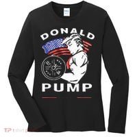 Donald Pump Gym Bodybuilder And Weightlifting Women's Long Sleeve Shirt thumb 0