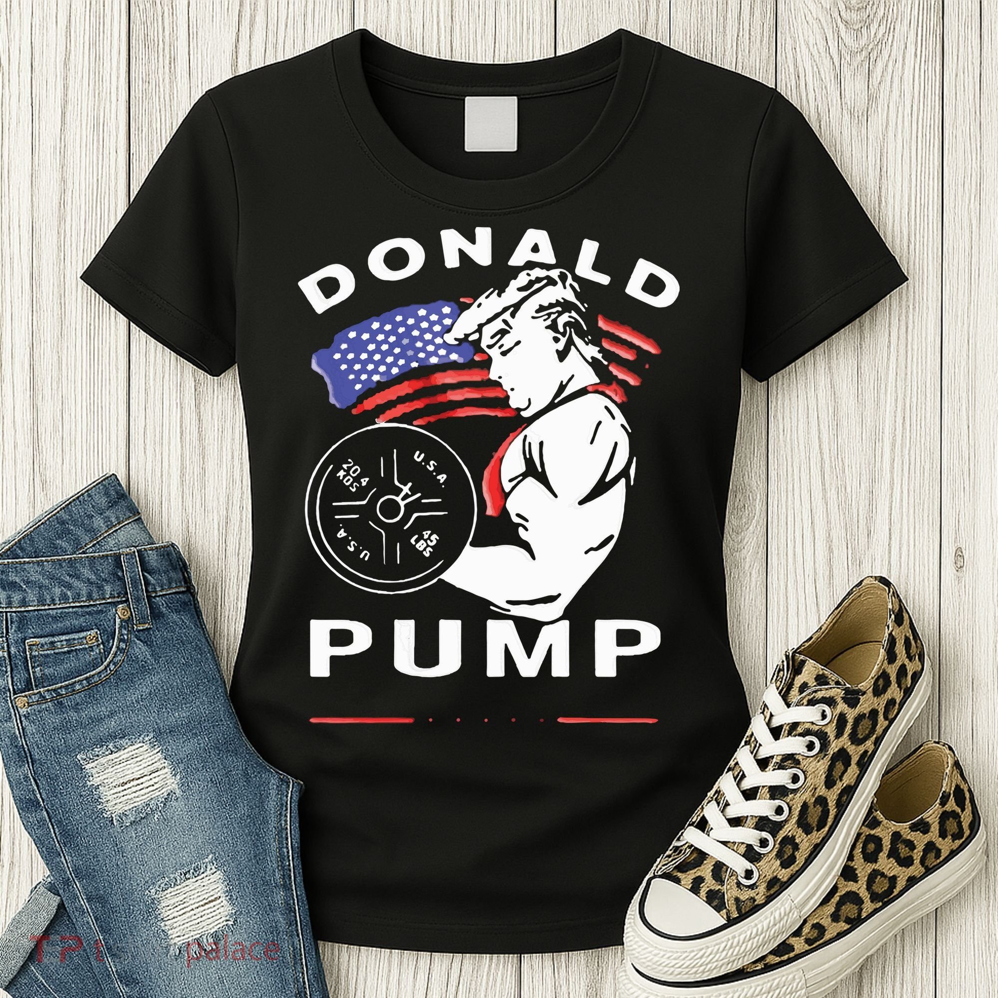 Donald Pump Gym Bodybuilder And Weightlifting Women's T-Shirt