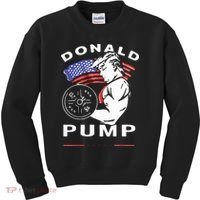Donald Pump Gym Bodybuilder And Weightlifting Kids Sweatshirt thumb 0
