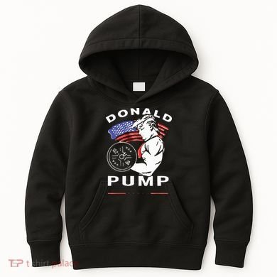 Donald Pump Gym Bodybuilder And Weightlifting Kids Hoodie