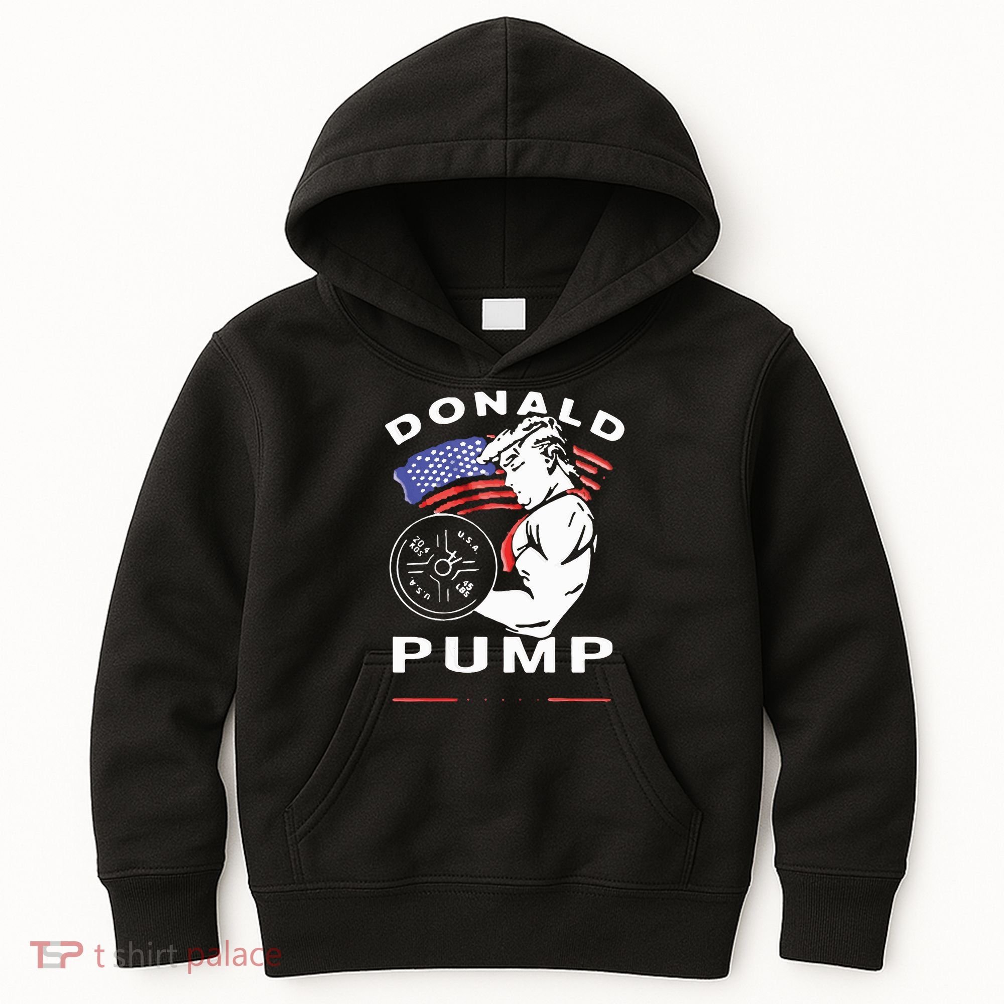 Donald Pump Gym Bodybuilder And Weightlifting Kids Hoodie