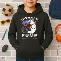 Donald Pump Gym Bodybuilder And Weightlifting Kids Hoodie thumb 2